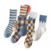 Womens Winter Colorful Design Combed Cotton Socks