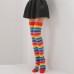 Wholesale Fitting Thigh High Rainbow Colorful Striped Socks