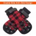 Dog Socks Double Side Anti-Slip with Straps Traction Control Set - Plaid Paw Protector for Floor Indoor, Non-Skid Design for Small Medium Dogs Cats Puppy