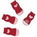 Printed Small Dogs Socks Soft Breathable Cotton Pet Socks Cute and Lovely for Small Dogs and Cats. (Heart, 4)