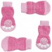 Printed Small Dogs Socks Soft Breathable Cotton Pet Socks Cute and Lovely for Small Dogs and Cats. (Pink, 4)