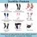         Doc Miller Calf Compression Sleeve Men Women- 20-30mmHg - Medical Grade Leg Compression Sleeve for Relief from Shin Splints, Varicose Vein & Calf Muscles Recovery - 1 Pair Large Black Blue Yellow Polka Dots       