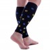         Doc Miller Calf Compression Sleeve Men Women- 20-30mmHg - Medical Grade Leg Compression Sleeve for Relief from Shin Splints, Varicose Vein & Calf Muscles Recovery - 1 Pair Large Black Blue Yellow Polka Dots       