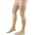         Truform 20-30 mmHg Compression Stockings for Men and Women, Thigh High Length, Dot-Top, Open Toe, Beige, Large       